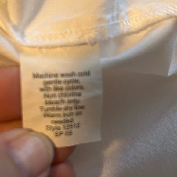 J. Crew white 3/4 sleeve shirt with front buttons size Petite Large - Picture 6 of 6